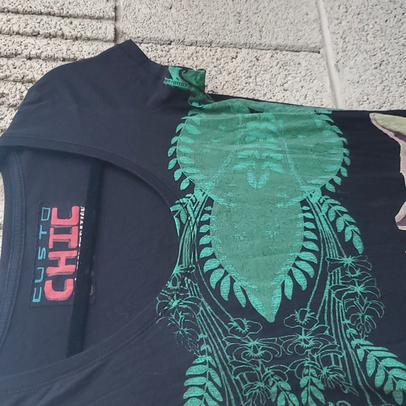 Custo Barcelona Chic High Illustration Couture Printed Designer Dress. - Picture 3 of 10